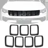 Rejilla Frontal Modificada para Coche de Venta Caliente Transfronteriza Adecuada para Jeep Compass 17-20 Rejilla Central Círculo Brillante Red Anti-Insectos Piezas Decorativas