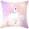 Cross-border exclusivo unicórnio nórdico impresso pêssego pele fronha bonito rosa cavalo arco-íris desenhos animados sofá fronha