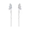 Brincos de pérola de borboleta azul cristal feminino nicho design brincos de alta qualidade brincos exclusivos populares simples todos combinam