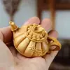 Talla en Madera de Ciprés de Acantilado Taihang con Mango de Cabeza de Dragón Nube Propicia Olla Artesanía de Madera Talla Integrada de Madera Completa Edición Limitada Año del Dragón Coleccionable