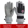 Luvas térmicas masculinas de inverno para atividades ao ar livre, entrega, motocicleta, à prova de vento, à prova d'água, forradas com fleece, antiderrapantes, tela sensível ao toque, luvas de esqui