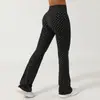 Nuevos pantalones de yoga acampanados de cintura cruzada con lunares para mujer, pantalones deportivos de fitness con realce de glúteos tipo campana, pantalones largos de exterior para levantar glúteos