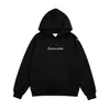 Sudadera con capucha bordada estilo retro americano, una prenda holgada y versátil para otoño/invierno para parejas, con un diseño moderno y sofisticado
