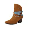 Botas Chelsea Florais de Salto Alto com Bico Apontado Botas Martin Masculinas Estilosas Transfronteiriças Tamanho Grande 48 Sapatos Casuais de Couro Botas Curtas com Corrente
