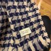 Bufanda de Houndstooth Peck para Mujer Otoño e Invierno Estilo Coreano Moda Versátil Bufanda Chal para Estudiante Doble Propósito Cálida para el Cuello Atmósfera