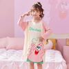 Camisón de primavera y otoño para niñas, delgado de algodón puro, manga larga, estilo princesa, para niñas, bebés, niños, ropa de casa, pijama de una pieza, entrega