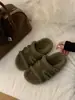 Pantuflas Retro de Felpa con Suela Gruesa para Uso en Exteriores Calzado para Mujer 2026 Otoño/Invierno Nuevas Cálidas Versátiles de una Sola Tira de Algodón