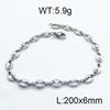 Pulseira Colar de Grãos de Café em Aço Inoxidável Nariz de Porco Oval Corrente de 8 Palavras Joia de Corrente Personalidade Retro Europeia e Americana para Homens e Mulheres