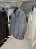 Yuran 26 Estilo Nuevo de Principios de Primavera Hilo de Algodón Pima Teñido en Hilo Raya de Burbujas Encaje Cuello Mao Pequeño Moda Casual Oversize Camisa