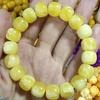Pulsera de cera de abejas de ámbar amarillo puro optimizada con cuentas antiguas, anillo único, color miel, color amarillo pollo, para hombres y mujeres, cuentas de cubo de ámbar ruso color miel