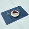 Manteles Individuales de Cuero con Patrón de Tela Estilo Nórdico para Mesa de Comedor, Manteles Aislantes para el Hogar de Doble Cara, Manteles Individuales Cuadrados Estilo Occidental para Hotel, Impermeables
