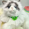 Série de 7 Cores de Babadores para Pets Gatos e Cachorros, Decorados com Flores e Pérolas para Tornar Seu Animal de Estimação Amado Mais Chamativo e Adorável