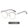 Nuevas gafas de ojo de gato para mujer, metal, filtro de luz azul, lentes planas, se pueden adaptar con lentes graduadas, modelo 9768
