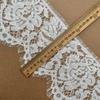 Tela de encaje de pestañas unilateral con línea de hueso exquisita de 14,5 cm de ancho, cortina decorativa DIY, accesorios para vestido de novia