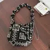 Bolso de Hombro Peludo Nuevo de Otoño e Invierno para Mujer, Gran Capacidad, Moda, Estampado de Leopardo, Rayas Verticales, Bolso Retro