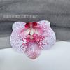 Pinza para el pelo de una sola cabeza con simulación de Phalaenopsis 3D, estilo europeo, con forma de mariposa y flor, accesorios para el pelo, tocado DIY, pinza de pico de pato, pinza lateral