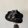 Zapatillas peludas de moda con doble tira y suela gruesa para mujer, nuevo modelo de otoño 2026, sandalias tipo mule peludas cómodas para usar en exteriores