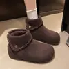 Botas de nieve retro de suela gruesa, que aumentan la altura y forradas de felpa para mujer, nueva colección otoño/invierno 2026, zapatos de algodón versátiles y cálidos, botines estilo Birkenstock
