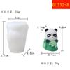 Área Cênica Panda Gigante Broto de Bambu Vela Perfumada Molde de Silicone DIY Criativo Pequeno Animal Gesso Ornamento Molde