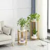 Estilo Nórdico Hierro Forjado Estante para Flores Estante de Almacenamiento Sala de Estar Simple Interior Balcón Lujo Ligero De Pie Mármol Verde Estante para Flores