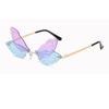 Nuevas Gafas de Sol de Moda 2026 con Forma de Ala de Libélula, Sin Marco, Degradado, Gafas para Fiesta Europeas y Americanas