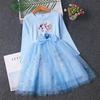 Vestido para Niña 2026 Nuevo Estilo Vestido de Princesa Elsa para Bebé Vestido de Bebé de Manga Larga Ropa de Primavera y Otoño para Niños