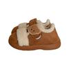 Zapatos de Algodón de Invierno para Mujer con Velcro y Bloques de Color Retro Estilo Coreano Cabeza de Oso Nueva Celebridad de Internet Cálido Ropa Exterior Estudiante Zapatos Birkenstock