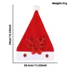 Sombrero de Navidad con Cuernos de Brillo para Adultos, Lazo, Copo de Nieve, Sombrero de Terciopelo Rojo, Regalo de Navidad, Sombrero de Reno de Dibujos Animados con Cuernos