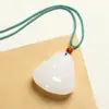 Colgante de Buda de Jade Afgano Natural, Color Agua Clara, Colgante de Buda Maitreya Panzón de Jade, Adorno Colgante de Buda de Doble Cara