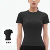 Top Deportivo Delgado y Ajustado para Mujer, Adecuado para Correr al Aire Libre, Entrenamiento de Fitness, Yoga, de Manga Corta, Secado Rápido