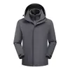 Chaqueta Hardshell Tres en Uno para Exteriores para Hombres y Mujeres con Capucha Desmontable, Set de Dos Piezas, Cortavientos, Impermeable, Ropa de Montañismo, Logo Estampado