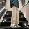 Calça retrô de veludo cotelê estilo americano, versátil e fácil de combinar, nova coleção primavera/outono, corte solto, perna reta, calça longa casual esportiva para homens