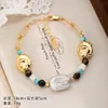 Conjunto de Colar e Pulseira Pedra Olho de Tigre Turquesa Pérola Barroca Nala Outono e Inverno Conjunto de Joias Mais Fácil de Combinar