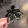 Presilha de Cabelo Borboleta de Luxo com Strass Completo para Cabelos Finos, Presilha de Cabelo Tubarão de Alto Padrão Novo Estilo para Mulheres