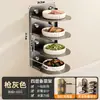 Estante de Almacenamiento para Preparación de Cocina, Sin Taladro, Multinivel, Plegable, Preparación de Comidas, Ingredientes para Olla Caliente en Casa, Plato para Guarniciones, Estante de Almacenamiento para Montaje en Pared