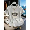 Camiseta feminina de algodão puro com manga curta e design exclusivo de espinha de peixe, estilosa e que afina a silhueta, nova moda de verão
