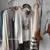 Camiseta de Manga Longa de Algodão Puro com Estampa de Desenho Estilo Coreano High Street Bf para Mulheres, Primavera e Outono, Top Versátil de Alto Padrão Bf Preguiçoso Casual