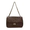 Bolso Retro de Cuadros Grandes para Otoño Invierno Bolso Cruzado de Cadena de Moda Bolso de Hombro Único para Mujer Bolso Tote de Gran Capacidad
