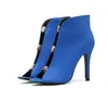 Sandalias Botín de Tacón Alto para Mujer 2026 Europeas y Americanas Sexy Comercio Exterior Primavera y Verano Bloque de Color Cremallera Lateral