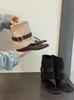 Botas de Moda 2025 Punta Abierta Estilo Herringman con Plataforma Botines Cinturón Hebilla Nuevas Llegadas Primavera Verano Botas para Pantalón Sandalias de Doble Uso