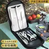 Set de cuchillos para exteriores con cuchillo de corte y tabla de cortar, bolsa de almacenamiento portátil dos en uno, utensilios de cocina especializados para acampar y viajes por carretera