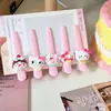 Presilha de cabelo de gato KT com expressão engraçada de desenho animado, presilha jacaré rosa, presilha doce para franja, acessório de cabelo adorável