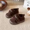 Zapatos de Algodón para Niñas 2026 Otoño Nuevo Estilo Zapatos Casuales Gruesos con Felpa para Niños Niños Medianos y Grandes Zapatos Peludos Cálidos para Niñas