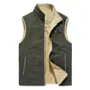 Novo Colete Casual Reversível Masculino para Primavera e Outono Feito de Algodão para Pessoas de Meia-Idade e Idosos para Pesca e Fotografia ao Ar Livre