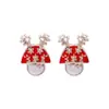 Brincos da Série de Natal Europeia e Americana Mais Vendidos Atravessando Fronteiras, Brincos Pequenos Fashionáveis e Requintados com Incrustação de Diamante de Árvore de Natal Floco de Neve Sino para Mulheres