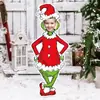Nuevo letrero de suelo navideño con diseño de cachorro Grinch, letrero impermeable para césped de fiesta al aire libre, jardín