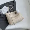 Moda Coreana Bolso Tejido de Gran Capacidad para Mujer 2026 Nuevo Bolso de Playa de Paja Versátil para Hombro Ins