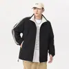 Enbu Nuevo Llegado Otoño para Hombre Chaqueta para Exteriores Cuello Alto Casual Versátil Holgada Falso Dos Piezas Chaqueta de Trabajo Ropa de Abrigo para Hombre