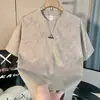 Camiseta Tie-dye de Manga Curta Gola Redonda Masculina Verão Simples Confortável Nova Moda Tendência Marca Popular Casual Top de Meia Manga