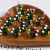 Serie navideña de colores tridimensionales con dibujos animados de árbol de Navidad, colgante de esmalte de colores, accesorios DIY, pulsera, collar, tocado femenino, colgante